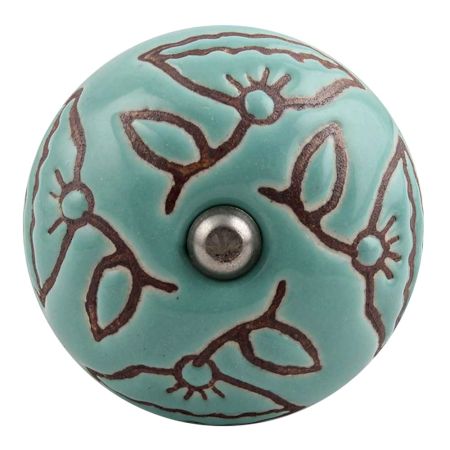 Calla Lily Brown Etched Ceramic Wine Stopper